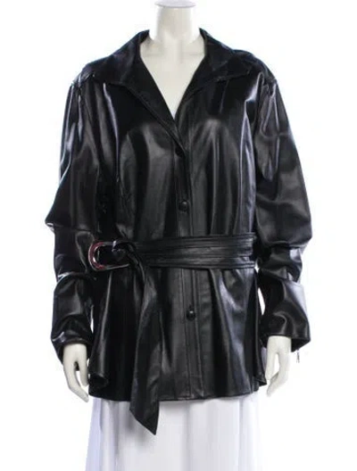 Pre-owned Lafayette 148 Leather Jacket In Black