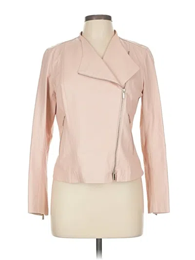 Pre-owned Lafayette 148 Leather Jacket In Pink