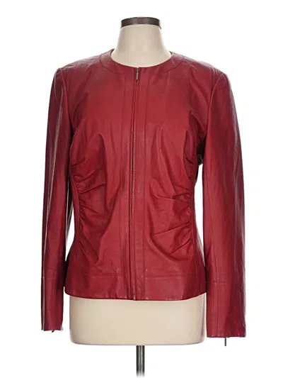 Pre-owned Lafayette 148 Leather Jacket In Red