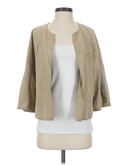 Pre-owned Lafayette 148 Leather Jacket In Tan