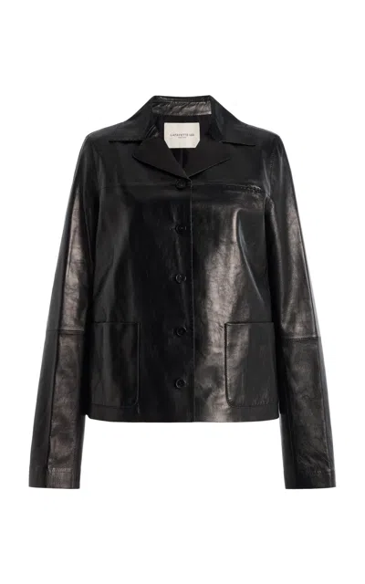 Lafayette 148 Leather Patch-pocket Jacket In Black