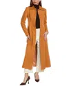 Lafayette 148 Leather Pointed Collar Coat In Brown