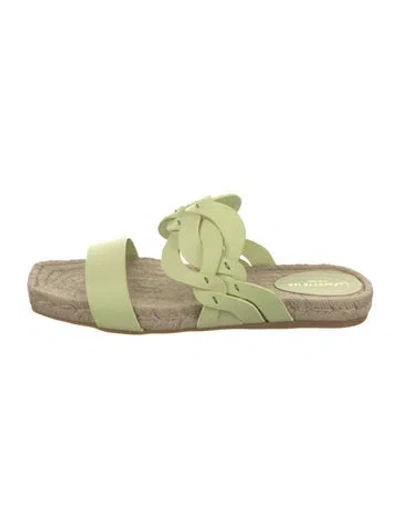 Pre-owned Lafayette 148 Leather Sandals In Green