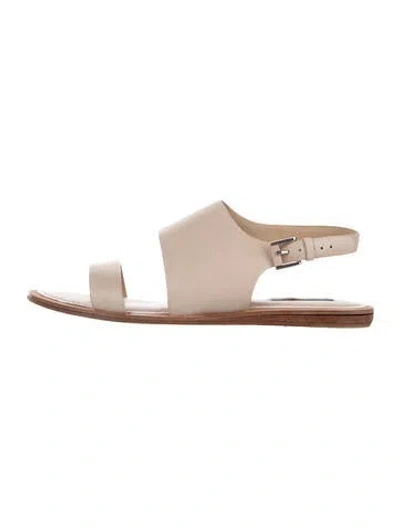 Pre-owned Lafayette 148 Leather Sandals In Neutral