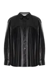 Lafayette 148 Leather Shirt Jacket In Black