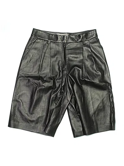Pre-owned Lafayette 148 Leather Shorts In Black