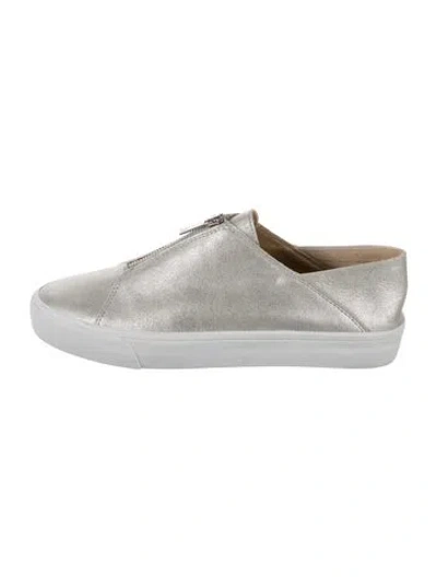 Pre-owned Lafayette 148 Leather Sneakers In Gray