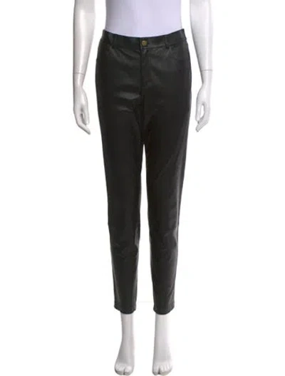 Pre-owned Lafayette 148 Leather Straight Leg Pants W/ Tags In Black
