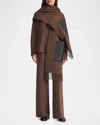 LAFAYETTE 148 LEATHER-TRIM CASHMERE SHAWL