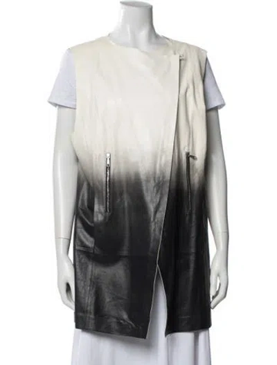 Pre-owned Lafayette 148 Leather Vest In Black