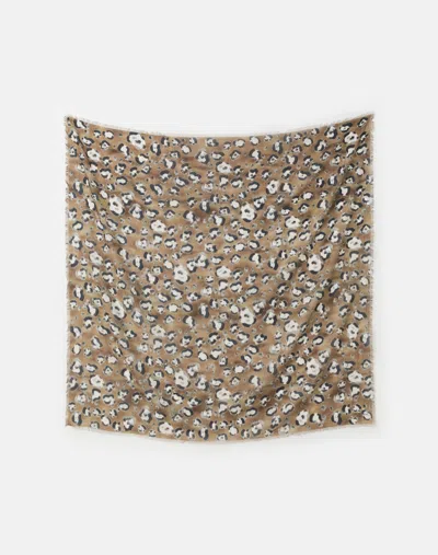 Lafayette 148 Leopard Print Cashmere Silk Scarf In Neutral