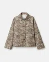 Lafayette 148 Leopard Print Cotton Twill Short Jacket In Brown