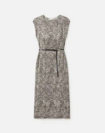 Lafayette 148 Leopard Print Satin Belted Midi Dress In Multi