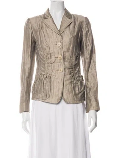 Pre-owned Lafayette 148 Linen Blazer In Brown