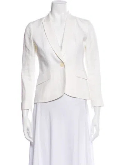 Pre-owned Lafayette 148 Linen Blazer In Gray