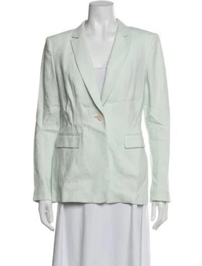 Pre-owned Lafayette 148 Linen Blazer In Green