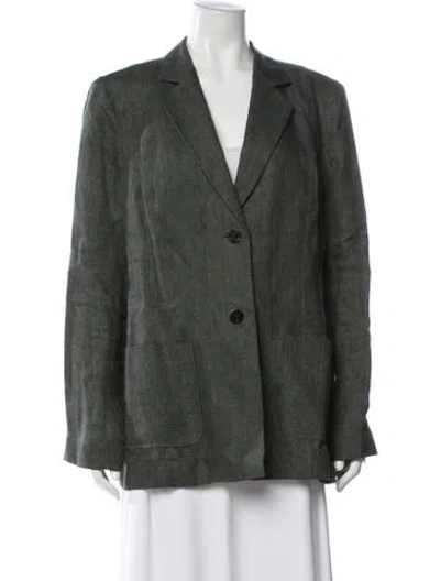 Pre-owned Lafayette 148 Linen Blazer In Green