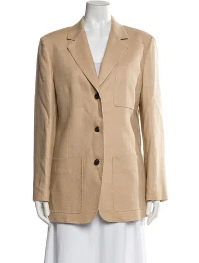 Pre-owned Lafayette 148 Linen Blazer In Neutral