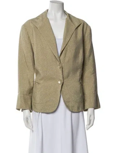 Pre-owned Lafayette 148 Linen Blazer In Neutral
