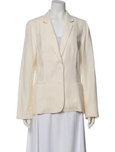 Pre-owned Lafayette 148 Linen Blazer In Neutral