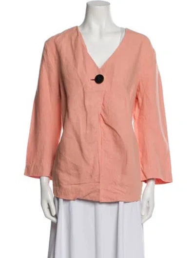 Pre-owned Lafayette 148 Linen Blazer In Neutral