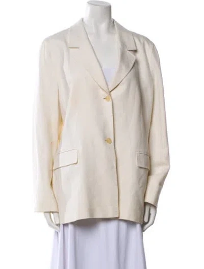 Pre-owned Lafayette 148 Linen Blazer In Neutral