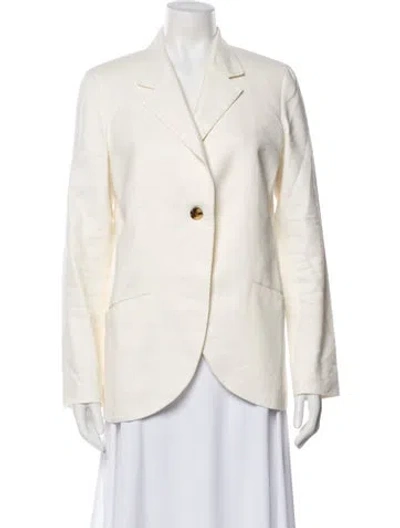 Pre-owned Lafayette 148 Linen Blazer In Neutral