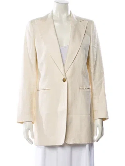 Pre-owned Lafayette 148 Linen Blazer In Neutral