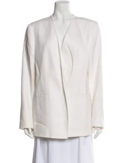 Pre-owned Lafayette 148 Linen Blazer In Neutral