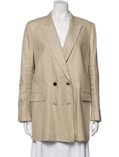 Pre-owned Lafayette 148 Linen Blazer In Neutral