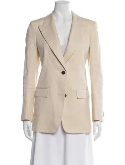 Pre-owned Lafayette 148 Linen Blazer In Neutral