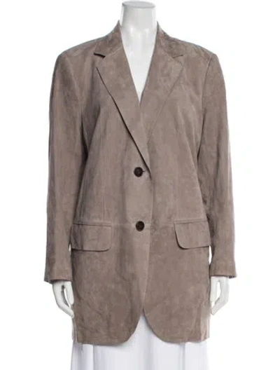 Pre-owned Lafayette 148 Linen Blazer In Neutral