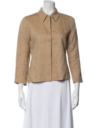 Pre-owned Lafayette 148 Linen Blazer In Neutral