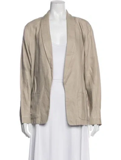 Pre-owned Lafayette 148 Linen Blazer In Neutral