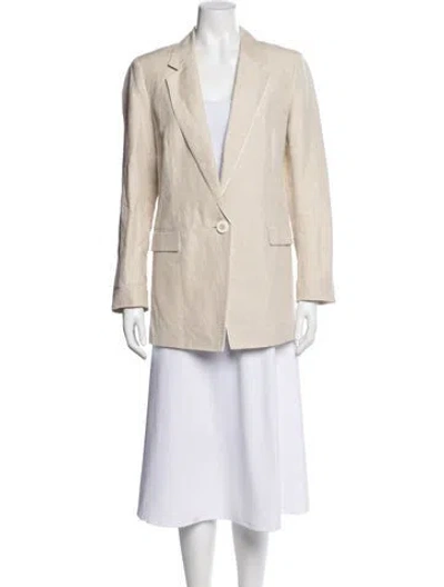 Pre-owned Lafayette 148 Linen Blazer In Neutral