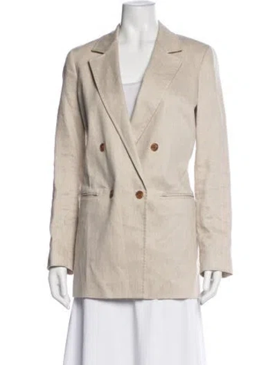 Pre-owned Lafayette 148 Linen Blazer In Neutral