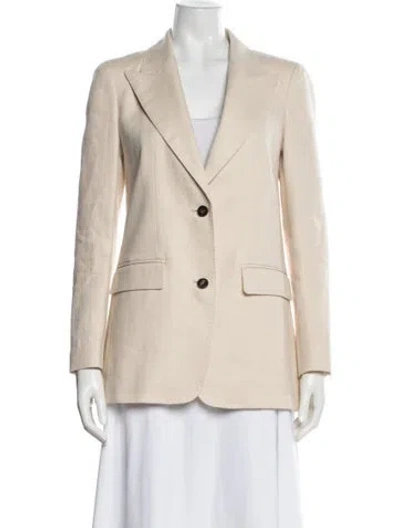Pre-owned Lafayette 148 Linen Blazer In Neutral
