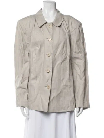 Pre-owned Lafayette 148 Linen Blazer In Neutrals