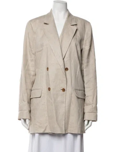 Pre-owned Lafayette 148 Linen Blazer In Neutrals
