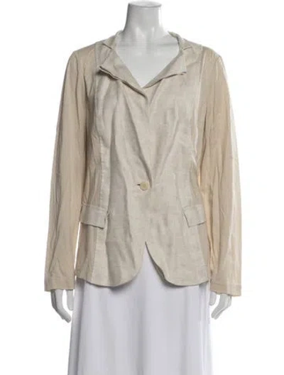 Pre-owned Lafayette 148 Linen Blazer In Neutrals