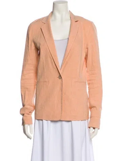 Pre-owned Lafayette 148 Linen Blazer In Orange