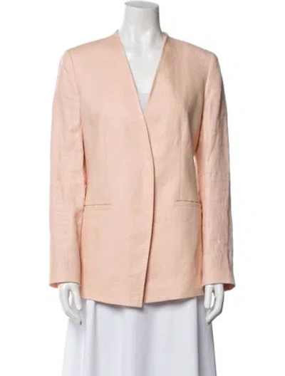Pre-owned Lafayette 148 Linen Blazer In Pink