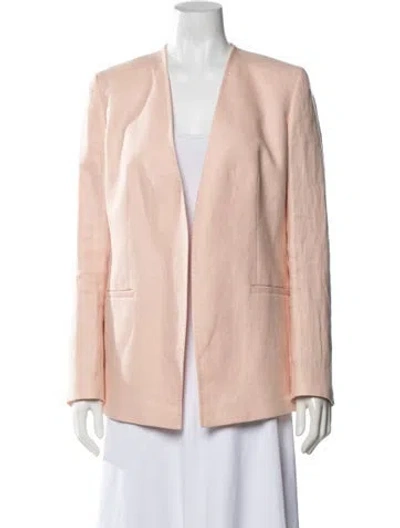 Pre-owned Lafayette 148 Linen Blazer In Pink