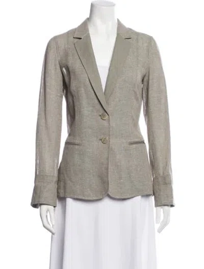 Pre-owned Lafayette 148 Linen Blazer W/ Tags In Gray