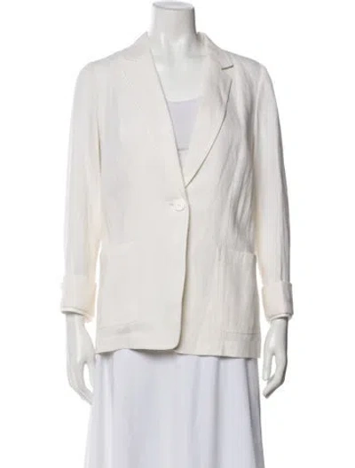 Pre-owned Lafayette 148 Linen Blazer W/ Tags In Neutral