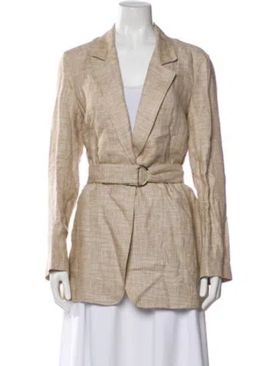 Pre-owned Lafayette 148 Linen Blazer W/ Tags In Neutral