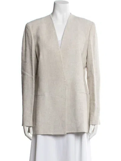 Pre-owned Lafayette 148 Linen Blazer W/ Tags In Neutral