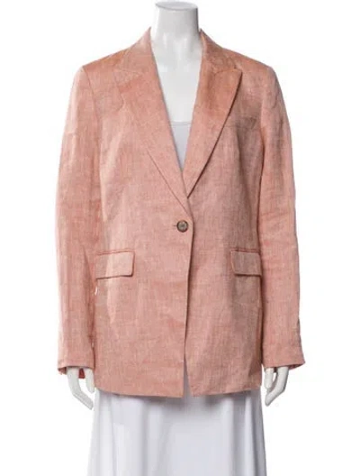 Pre-owned Lafayette 148 Linen Blazer W/ Tags In Orange