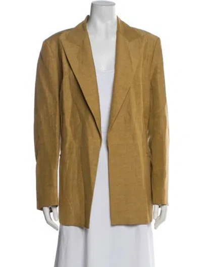Pre-owned Lafayette 148 Linen Blazer In Yellow