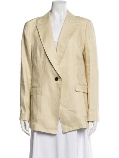 Pre-owned Lafayette 148 Linen Blazer In Yellow